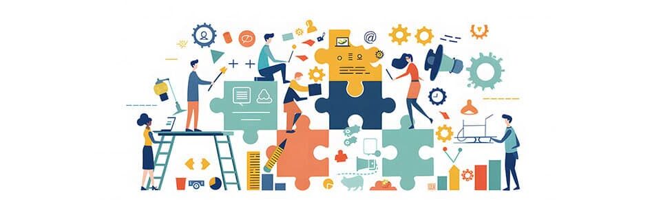 Illustration dessinée représentant l'apprentissage et l'acquisition de compétences liés au passeport prévention.