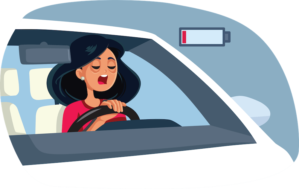 Illustration de la fatigue au volant.