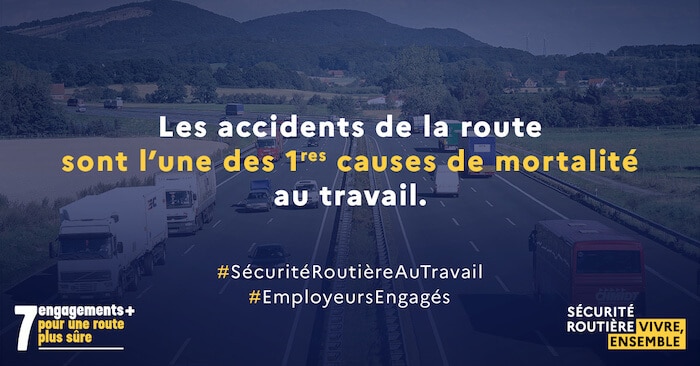 Visuel illustrant que les accidents de la route sont la première cause de mortalité au travail.